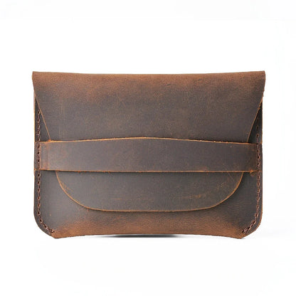 Crazy Horse Simple Creative Vintage Casual Cowhide Bag Card Holder Genuine Leather Storage Wallet