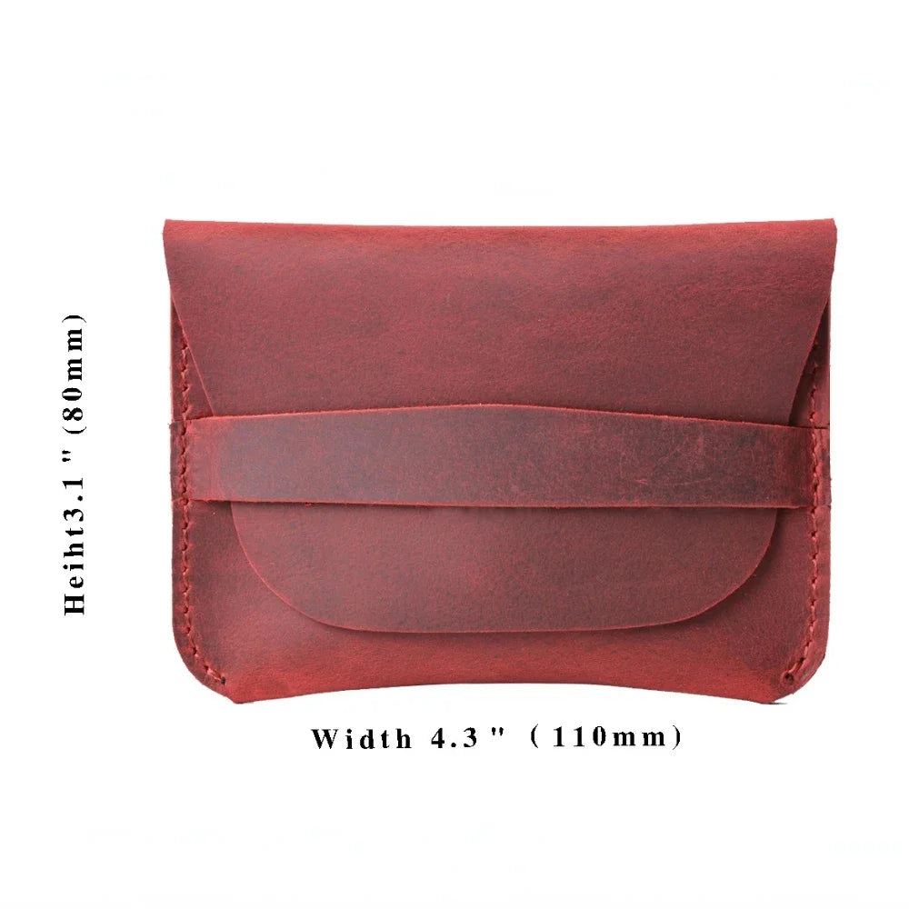 Crazy Horse Simple Creative Vintage Casual Cowhide Bag Card Holder Genuine Leather Storage Wallet
