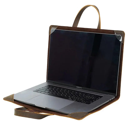 Crazy Horse Sleeve 15.6 " Notebook Inner Bag Laptop Protective PC Cover Genuine Leather Case Luxury