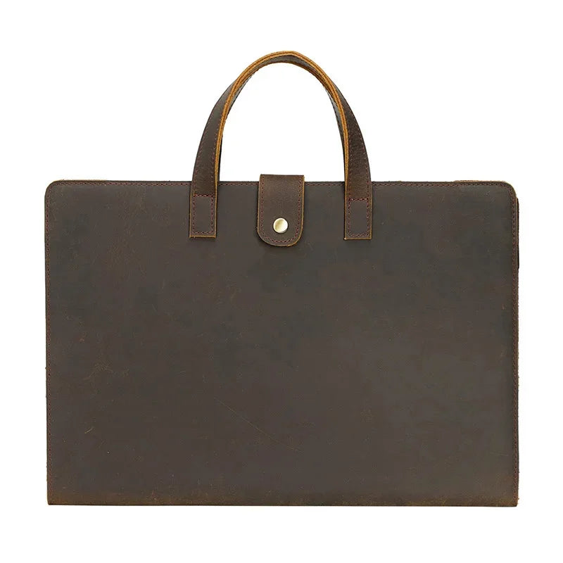 Crazy Horse Sleeve 15.6 " Notebook Inner Bag Laptop Protective PC Cover Genuine Leather Case Luxury