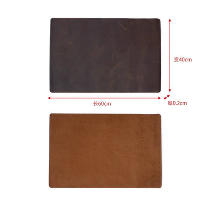 Crazy horse anti-slip wear resistant leather mouse office desktop mat computer pad