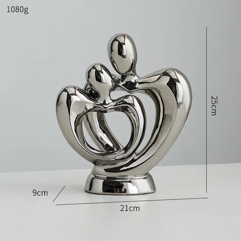 Creative Abstract Lover Statue Home Decor Ceramic Crafts Art Sculptures Figurines Living Room Office Ornaments