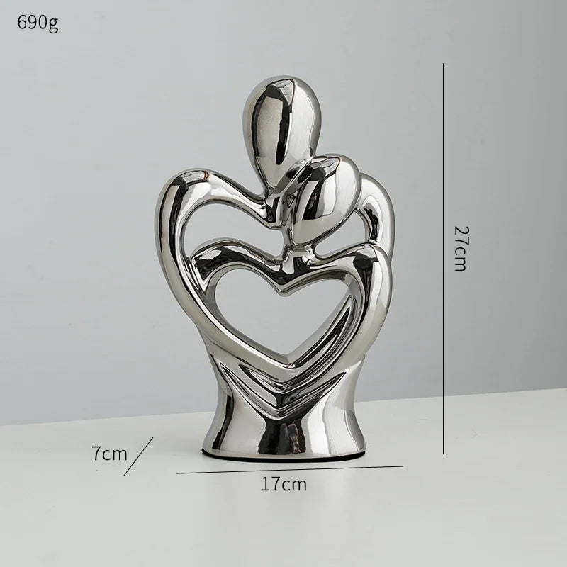 Creative Abstract Lover Statue Home Decor Ceramic Crafts Art Sculptures Figurines Living Room Office Ornaments