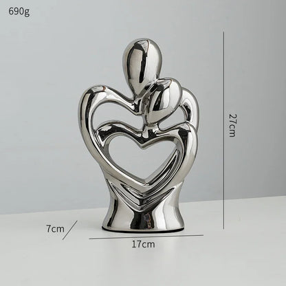 Creative Abstract Lover Statue Home Decor Ceramic Crafts Art Sculptures Figurines Living Room Office Ornaments