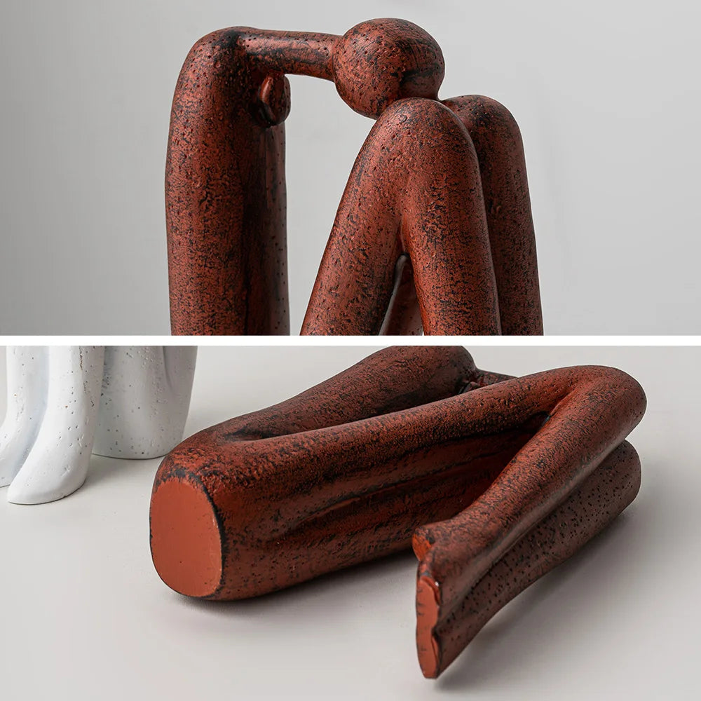 Creative Abstract Silent Man Sculpture & Figurines Living Room Decor Resin Crafts Figure Ornaments Modern Home Decor