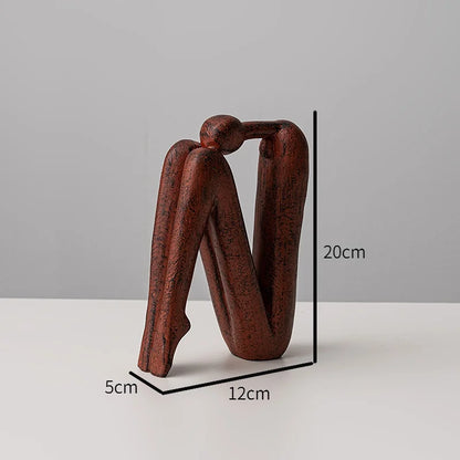 Creative Abstract Silent Man Sculpture & Figurines Living Room Decor Resin Crafts Figure Ornaments Modern Home Decor