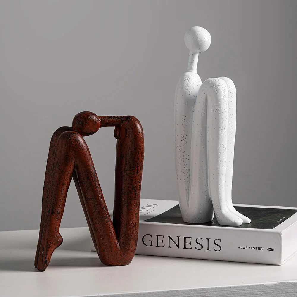 Creative Abstract Silent Man Sculpture & Figurines Living Room Decor Resin Crafts Figure Ornaments Modern Home Decor