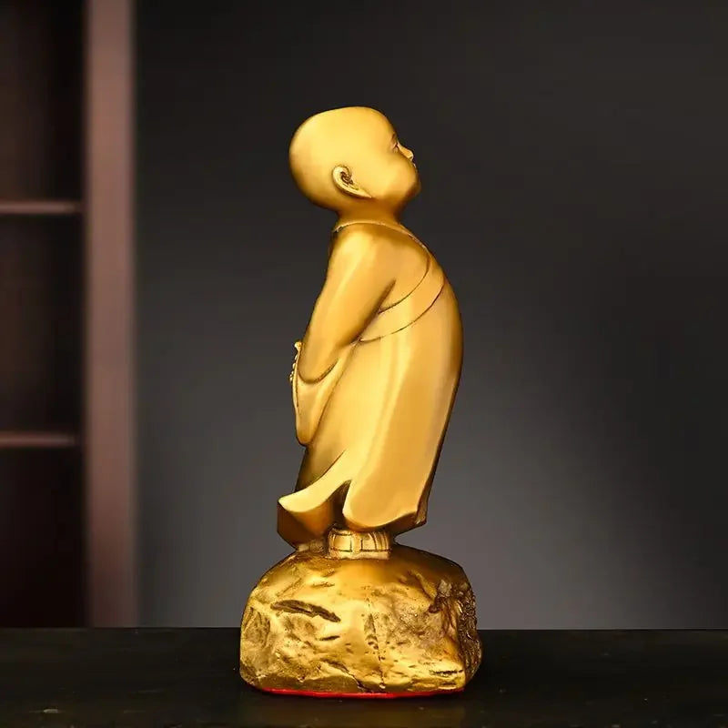 Creative Attract Wealth Small Child Copper Small Shamisen Ornaments Office Desktop Miniatures Decorations