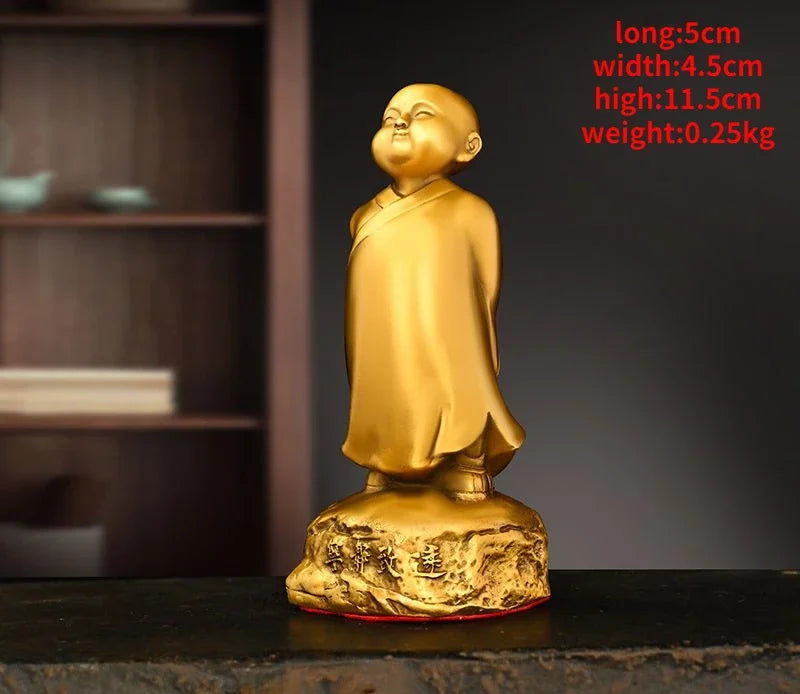 Creative Attract Wealth Small Child Copper Small Shamisen Ornaments Office Desktop Miniatures Decorations