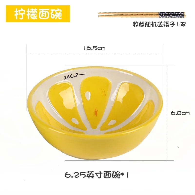 Creative Cartoon Fruit Modeling Ceramic Bowl Kitchen Tableware Watermelon Fruit Salad Dessert Cake Snack Storage Decorative Dish