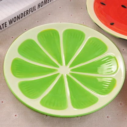 Creative Cartoon Fruit Modeling Ceramic Bowl Kitchen Tableware Watermelon Fruit Salad Dessert Cake Snack Storage Decorative Dish