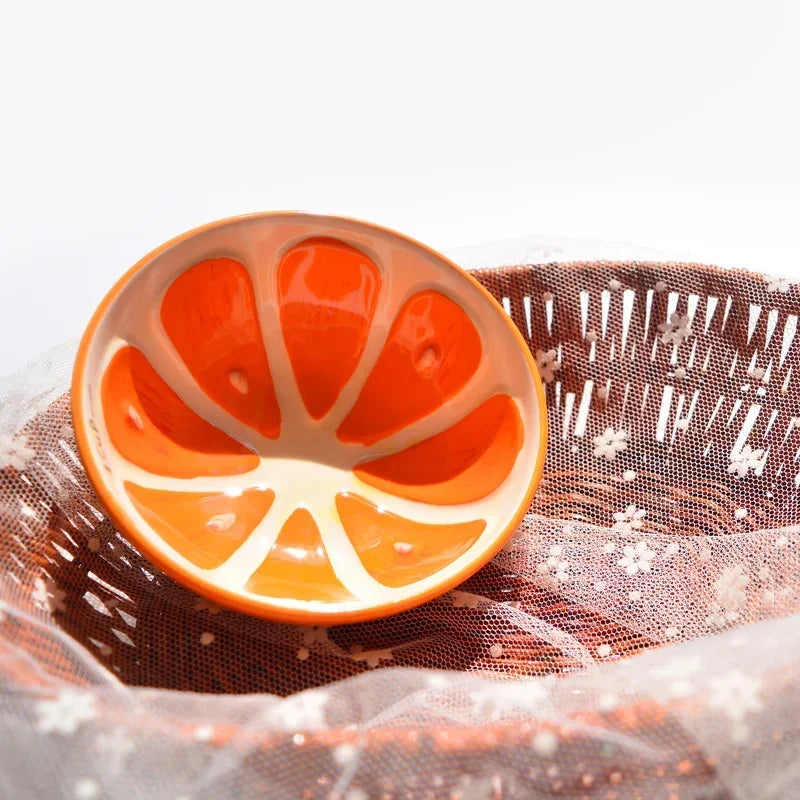 Creative Cartoon Fruit Modeling Ceramic Bowl Kitchen Tableware Watermelon Fruit Salad Dessert Cake Snack Storage Decorative Dish
