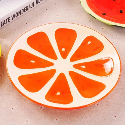 Creative Cartoon Fruit Modeling Ceramic Bowl Kitchen Tableware Watermelon Fruit Salad Dessert Cake Snack Storage Decorative Dish