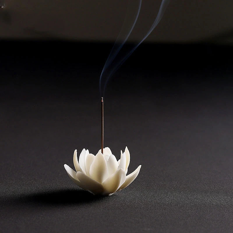 Creative Ceramic Handmade Lotus Small Ornament Household Sandalwood Incense Base Tea Set Accessories Table Crafts