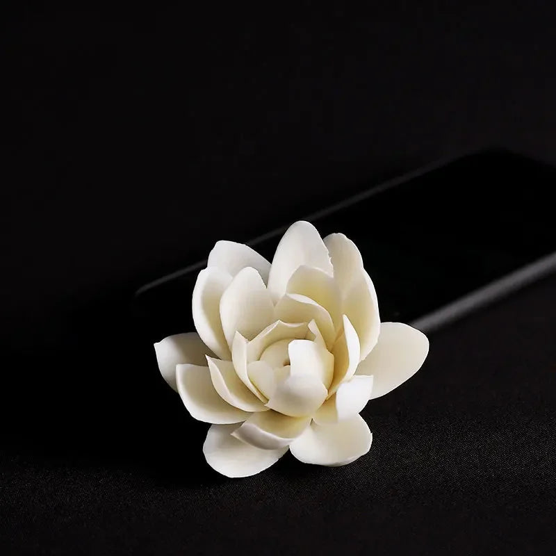 Creative Ceramic Handmade Lotus Small Ornament Household Sandalwood Incense Base Tea Set Accessories Table Crafts