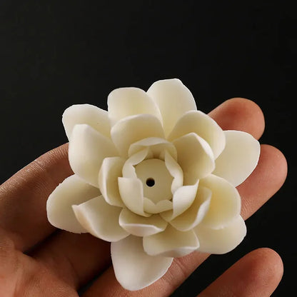Creative Ceramic Handmade Lotus Small Ornament Household Sandalwood Incense Base Tea Set Accessories Table Crafts