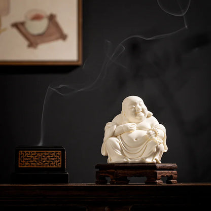 Creative Ceramic Lucky Maitreya Buddha Statue Ornament Chinese style home living room porch decoration laughing Buddha statue