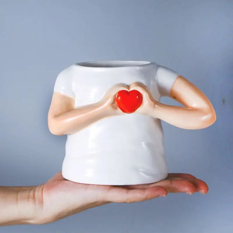 Creative Ceramic Mug Cute Heart Cup Coffee Cup Lovers Cup Meaningful Birthday Gift for Girlfriend