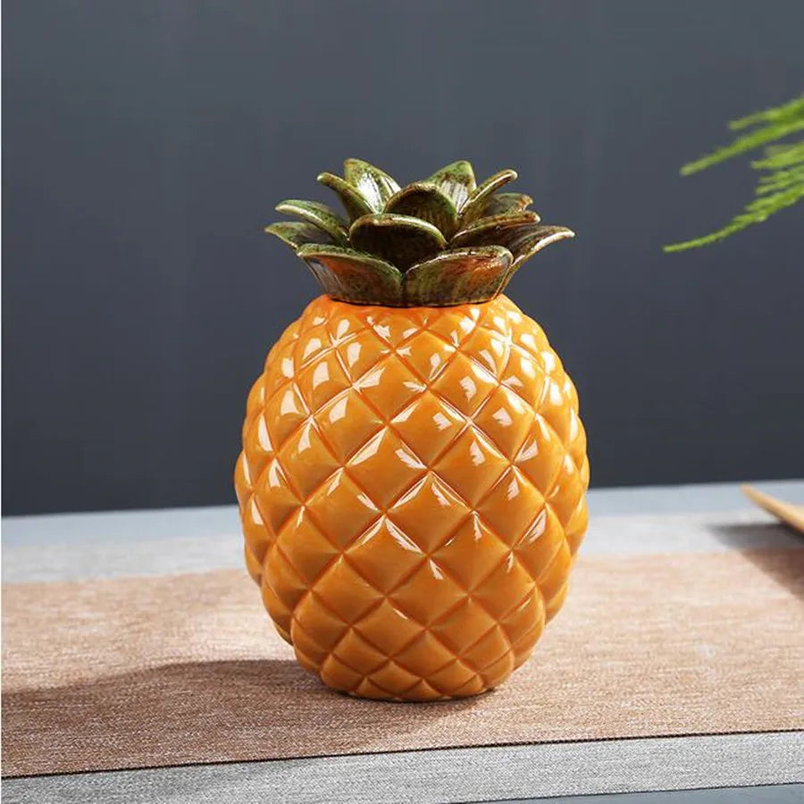Creative Ceramic Pineapple Tea Caddy, Travel Tea Boxes, Storage Tank, Sealed Tea Jar, Coffee Candy Canister, Spice Organizer