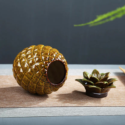 Creative Ceramic Pineapple Tea Caddy, Travel Tea Boxes, Storage Tank, Sealed Tea Jar, Coffee Candy Canister, Spice Organizer