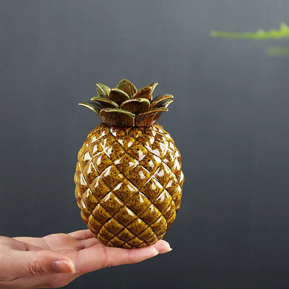 Creative Ceramic Pineapple Tea Caddy, Travel Tea Boxes, Storage Tank, Sealed Tea Jar, Coffee Candy Canister, Spice Organizer