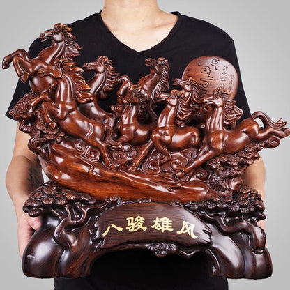 Creative Chinese Style Lucky Eight Horses Resin Office Desk and Horse Decoration Ornaments Statue Opening Gifts