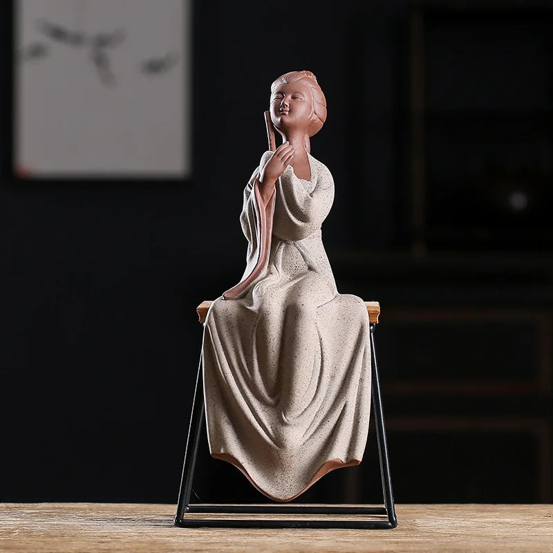 Creative Classical Chinese Style Four Beauties Figure Decoration Zen Ceramic Boutique Maiden Home Decoration