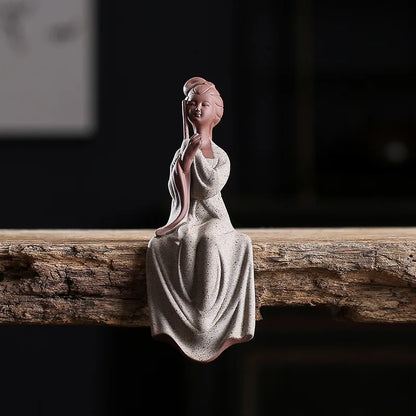 Creative Classical Chinese Style Four Beauties Figure Decoration Zen Ceramic Boutique Maiden Home Decoration