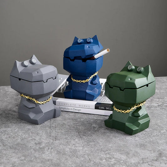 Creative Cool Sculpture & Figurines Modern Home Decor Animal Statue Living Room Decorative Ashtray Ornaments