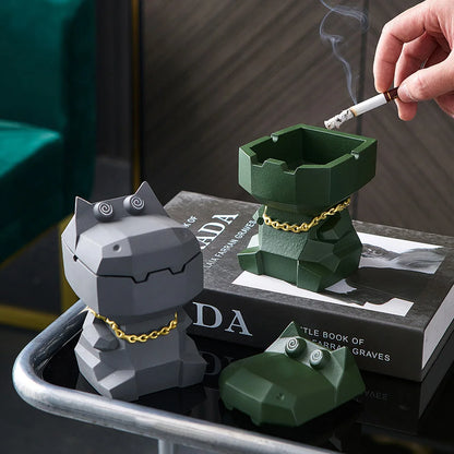 Creative Cool Sculpture & Figurines Modern Home Decor Animal Statue Living Room Decorative Ashtray Ornaments
