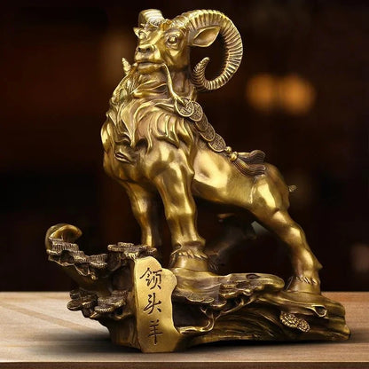 Creative Copper Sheep Ornaments Money Sheep Zodiac Three Yang Kaitai Gifts Home Living Sculptures