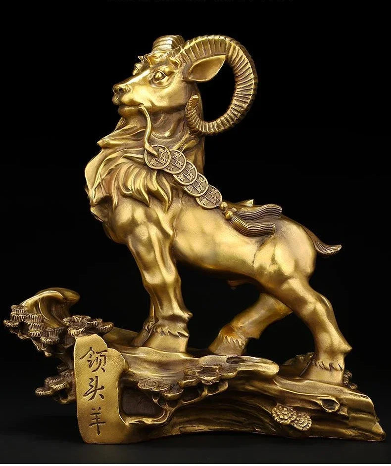 Creative Copper Sheep Ornaments Money Sheep Zodiac Three Yang Kaitai Gifts Home Living Sculptures