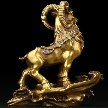 Creative Copper Sheep Ornaments Money Sheep Zodiac Three Yang Kaitai Gifts Home Living Sculptures
