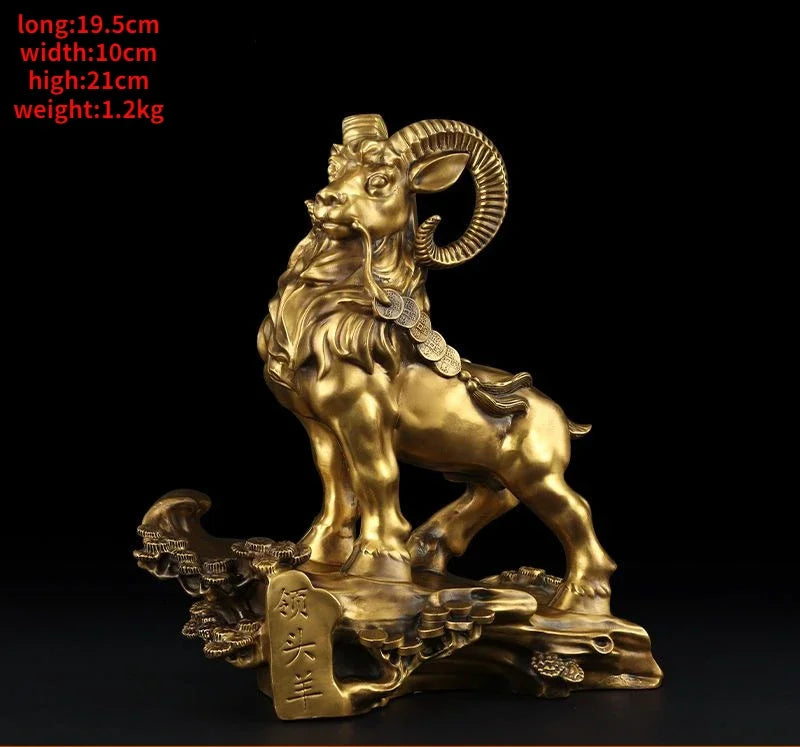 Creative Copper Sheep Ornaments Money Sheep Zodiac Three Yang Kaitai Gifts Home Living Sculptures