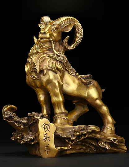 Creative Copper Sheep Ornaments Money Sheep Zodiac Three Yang Kaitai Gifts Home Living Sculptures