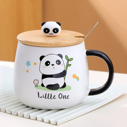 Creative Cute Cow Mug With Spoon Lid Cups and Mugs Free Shipping Kawaii Cups of Coffee Tea Ceramic Coffee Cup Set Drinkware Go