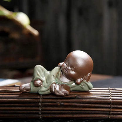 Creative Cute Little Monk Tea Pet Bonsai Purple Clay Figure Decorations Household Accessories Tea Table Kungfu Tea Ceremony