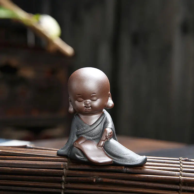 Creative Cute Little Monk Tea Pet Bonsai Purple Clay Figure Decorations Household Accessories Tea Table Kungfu Tea Ceremony