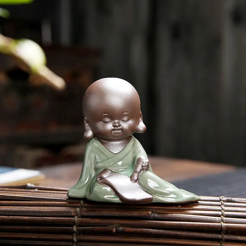 Creative Cute Little Monk Tea Pet Bonsai Purple Clay Figure Decorations Household Accessories Tea Table Kungfu Tea Ceremony