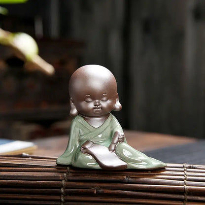 Creative Cute Little Monk Tea Pet Bonsai Purple Clay Figure Decorations Household Accessories Tea Table Kungfu Tea Ceremony