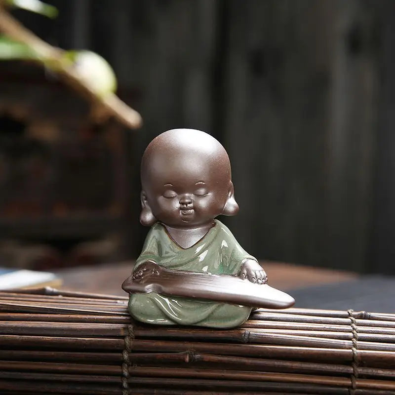 Creative Cute Little Monk Tea Pet Bonsai Purple Clay Figure Decorations Household Accessories Tea Table Kungfu Tea Ceremony