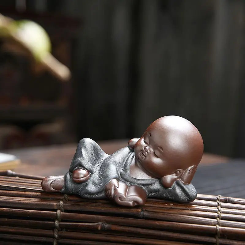 Creative Cute Little Monk Tea Pet Bonsai Purple Clay Figure Decorations Household Accessories Tea Table Kungfu Tea Ceremony