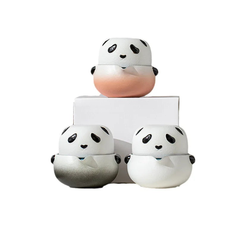 Creative Cute Panda Teaware Outdoor Camping Portable Travel Kung Fu Tea Brewing Tea Tools Single Tea Cup Teapot Sets Gifts