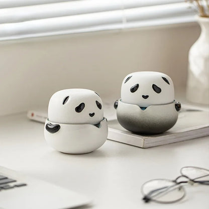 Creative Cute Panda Teaware Outdoor Camping Portable Travel Kung Fu Tea Brewing Tea Tools Single Tea Cup Teapot Sets Gifts