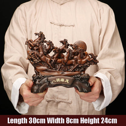 Creative Eight Horses Decor Office Home Tv Cabinet Wine Resin Crafts Figurines Miniatures Ornaments Opening Gifts