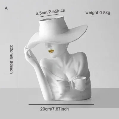 Creative European style sculpture resin portrait flower pot home decor living room decoration flower arrangement utensil crafts