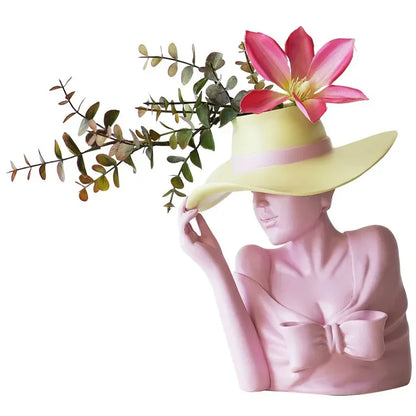Creative European style sculpture resin portrait flower pot home decor living room decoration flower arrangement utensil crafts