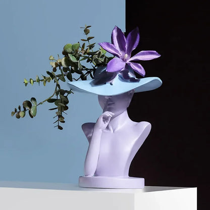 Creative European style sculpture resin portrait flower pot home decor living room decoration flower arrangement utensil crafts