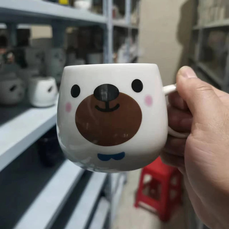 Creative Expression mug,Unique Porcelain Coffee Milk  Tea Mug Creative Cartoon Coffee White Travel Milk Cup Valentine's Day gift