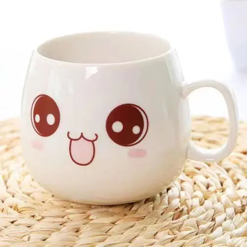 Creative Expression mug,Unique Porcelain Coffee Milk  Tea Mug Creative Cartoon Coffee White Travel Milk Cup Valentine's Day gift